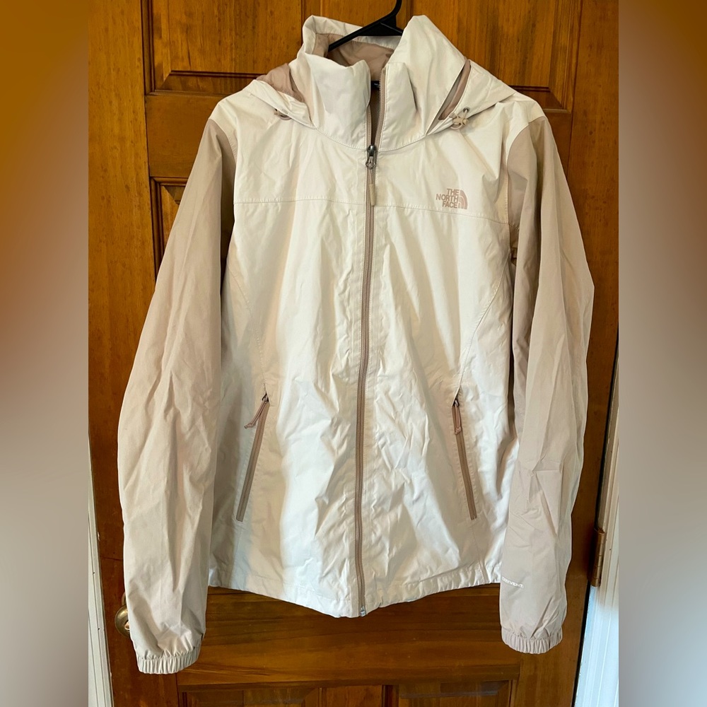 Cream North Face Rain Coat
